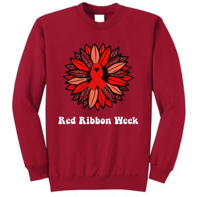 Red Ribbon Week Red Ribbon Sunflower Red Ribbon Week Tall Sweatshirt