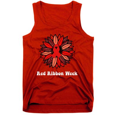 Red Ribbon Week Red Ribbon Sunflower Red Ribbon Week Tank Top