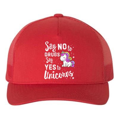 Red Ribbon Week Say No To Say Yes To Unicorns Unicorn Yupoong Adult 5-Panel Trucker Hat