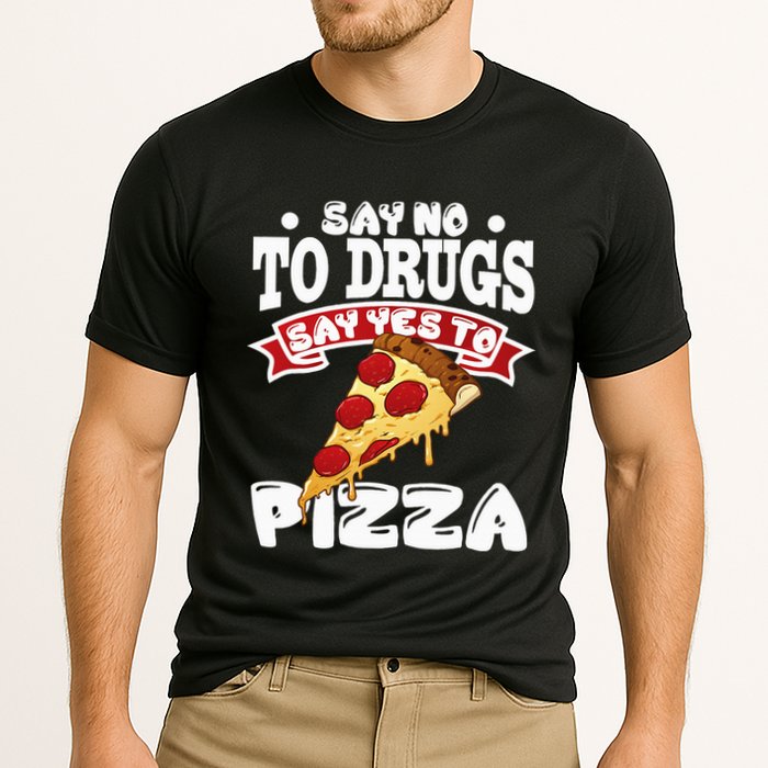 Red Ribbon Week Say No To Drugs Say Yes To Pizza Cooling Performance Crew T-Shirt