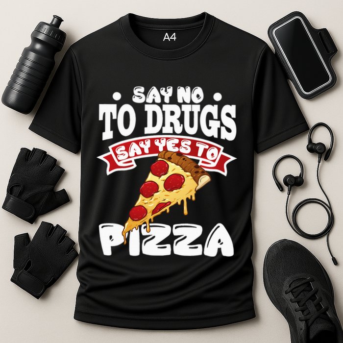 Red Ribbon Week Say No To Drugs Say Yes To Pizza Cooling Performance Crew T-Shirt
