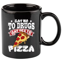 Red Ribbon Week Say No To Drugs Say Yes To Pizza 11oz C Handle Ceramic Mug