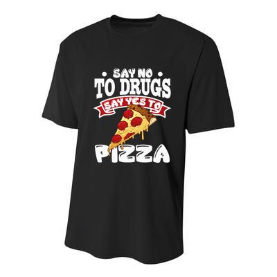 Red Ribbon Week Say No To Drugs Say Yes To Pizza Youth Performance Sprint T-Shirt