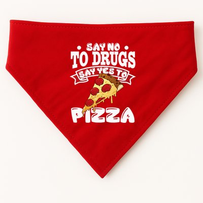 Red Ribbon Week Say No To Drugs Say Yes To Pizza USA-Made Doggie Bandana