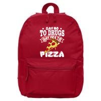 Red Ribbon Week Say No To Drugs Say Yes To Pizza 16 in Basic Backpack