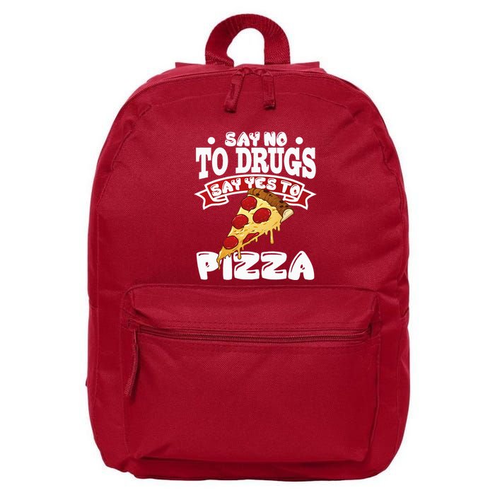 Red Ribbon Week Say No To Drugs Say Yes To Pizza 16 in Basic Backpack