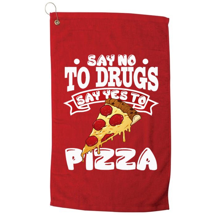 Red Ribbon Week Say No To Drugs Say Yes To Pizza Golf Towel