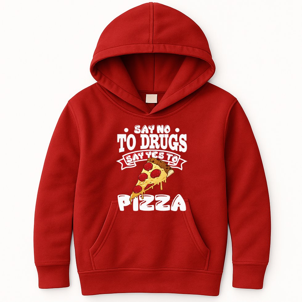 Red Ribbon Week Say No To Drugs Say Yes To Pizza Kids Hoodie