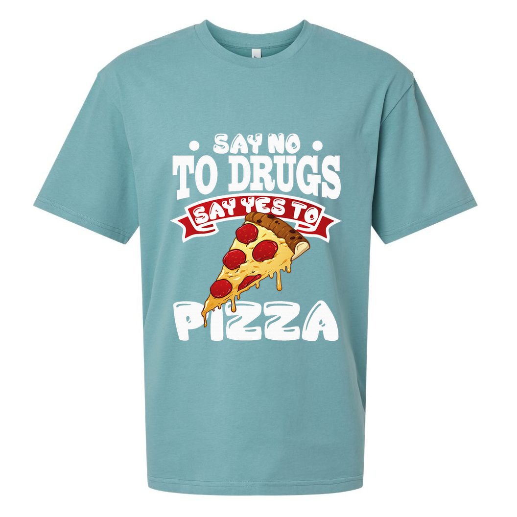 Red Ribbon Week Say No To Drugs Say Yes To Pizza Sueded Cloud Jersey T-Shirt