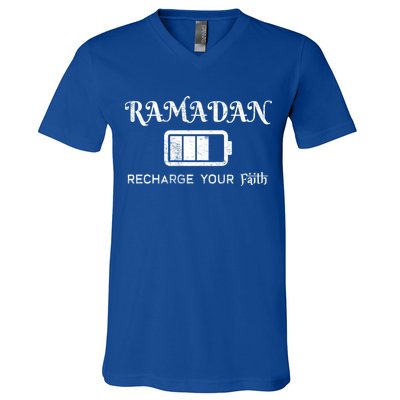 Ramadan Recharge Your Faith Islamic Fasting Clothing Muslim Meaningful Gift V-Neck T-Shirt