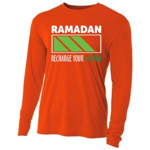 Ramadan Recharge Your I Fasting Muslim Ramadan Kareem Funny Gift Cooling Performance Long Sleeve Crew