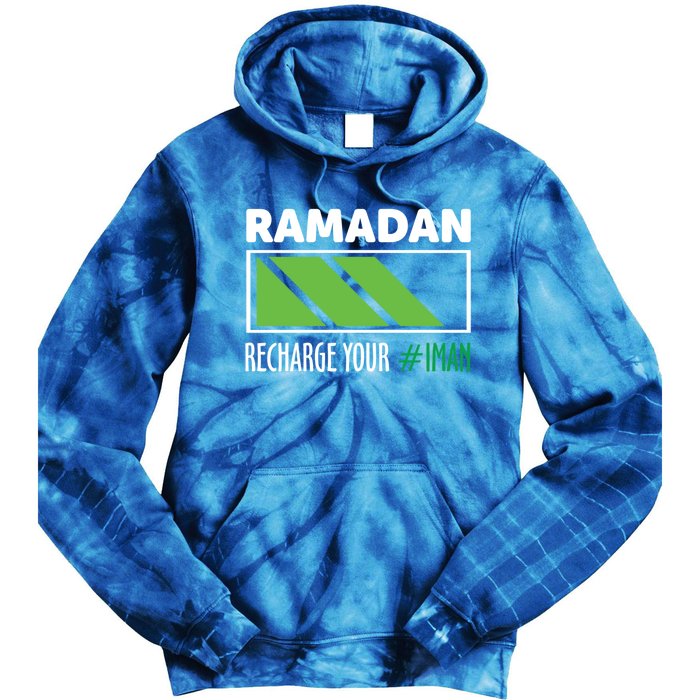 Ramadan Recharge Your I Fasting Muslim Ramadan Kareem Funny Gift Tie Dye Hoodie