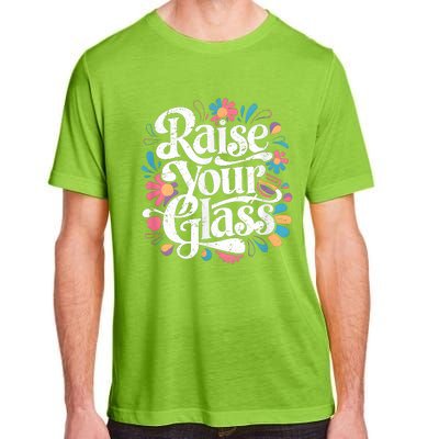 Retro Raise Your Glass Party Cheers Adult ChromaSoft Performance T-Shirt