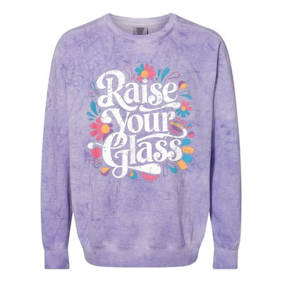 Retro Raise Your Glass Party Cheers Colorblast Crewneck Sweatshirt