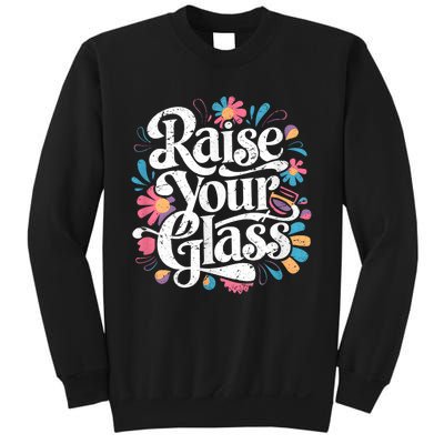 Retro Raise Your Glass Party Cheers Sweatshirt