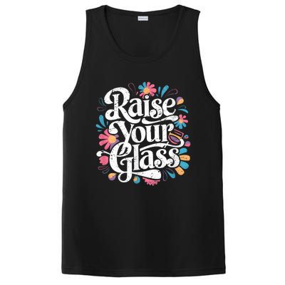 Retro Raise Your Glass Party Cheers PosiCharge Competitor Tank