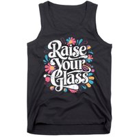 Retro Raise Your Glass Party Cheers Tank Top