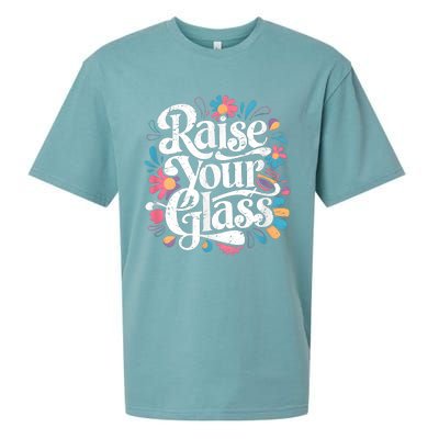 Retro Raise Your Glass Party Cheers Sueded Cloud Jersey T-Shirt