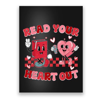 Retro Read Your Heart Out ValentineS Day Teacher Bookish Poster