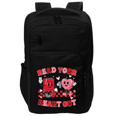 Retro Read Your Heart Out ValentineS Day Teacher Bookish Gift Impact Tech Backpack