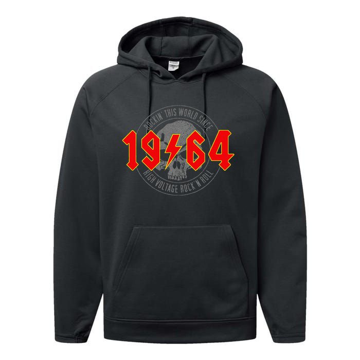 Rockin Since 1964 Classic Rock 1964 Birthday Performance Fleece Hoodie