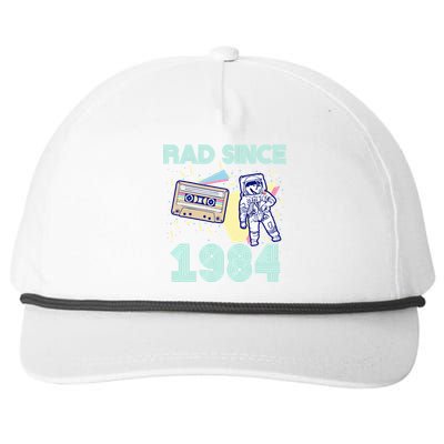 Rad Since 1984! Retro Astronaut And Cassette Graphic Gift Snapback Five-Panel Rope Hat