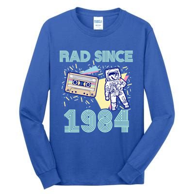 Rad Since 1984! Retro Astronaut And Cassette Graphic Gift Tall Long Sleeve T-Shirt