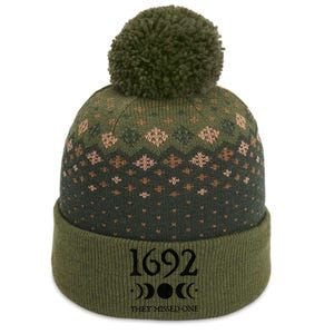 Retro Salem 1692 They Missed One Funny Moon Crescent The Baniff Cuffed Pom Beanie