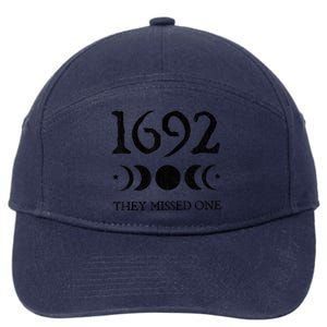 Retro Salem 1692 They Missed One Funny Moon Crescent 7-Panel Snapback Hat