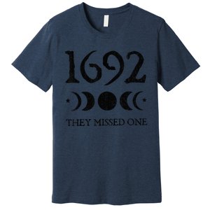 Retro Salem 1692 They Missed One Funny Moon Crescent Premium T-Shirt