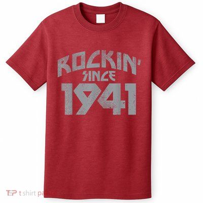 Rockin Since 1941 80 Years Old 80th Birthday Rocker T-Shirt