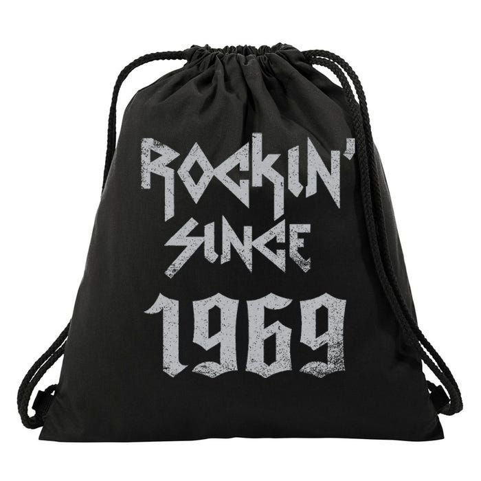 Rockin Since 1969 Classic Rock Year Of Birth Birthday Drawstring Bag