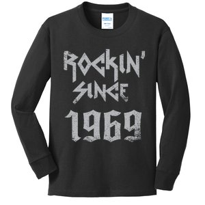 Rockin Since 1969 Classic Rock Year Of Birth Birthday Kids Long Sleeve Shirt