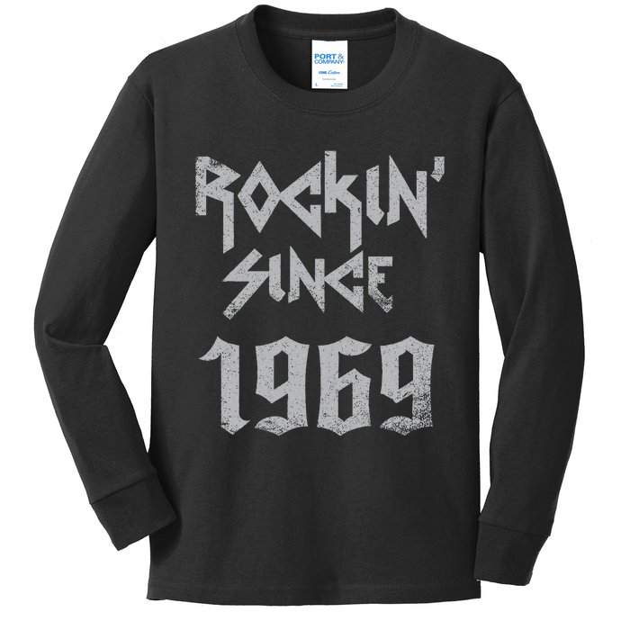 Rockin Since 1969 Classic Rock Year Of Birth Birthday Kids Long Sleeve Shirt