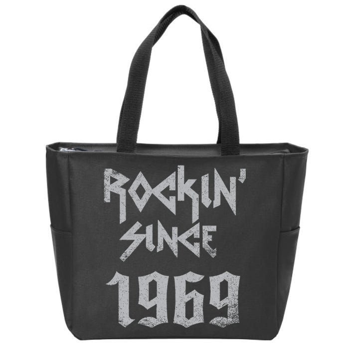 Rockin Since 1969 Classic Rock Year Of Birth Birthday Zip Tote Bag