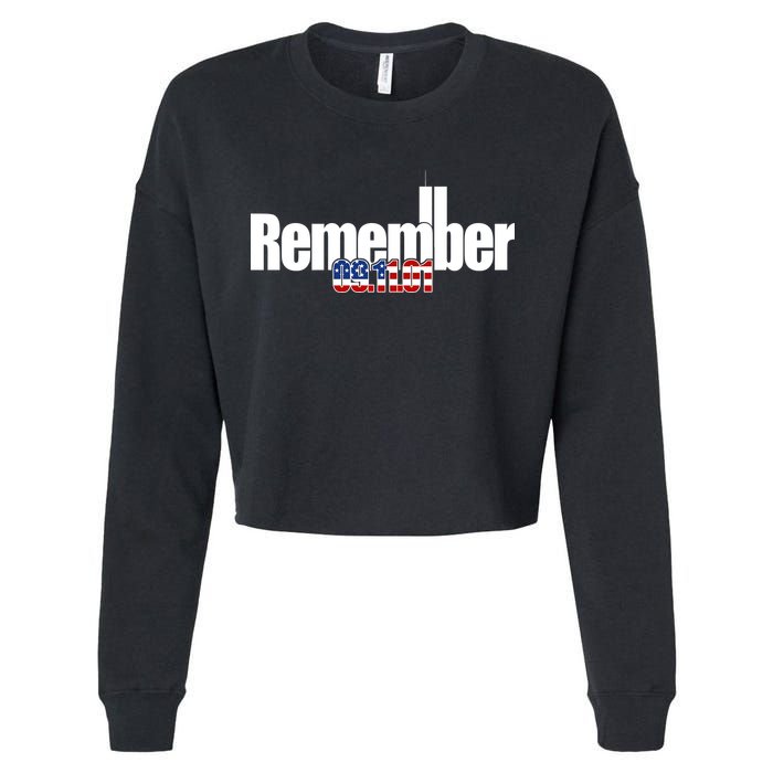 Remember September 11th 09.11.01 Cropped Pullover Crew