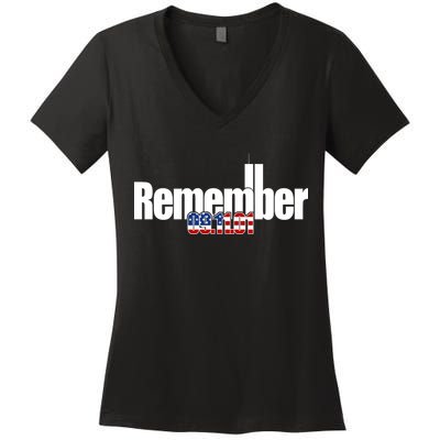 Remember September 11th 09.11.01 Women's V-Neck T-Shirt