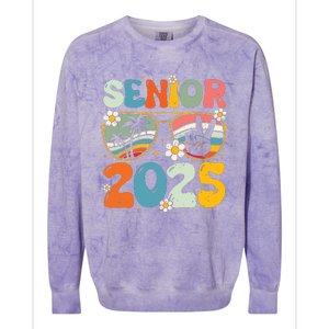 Retro Senior 2025 Back To School Class Of 2025 Graduation Colorblast Crewneck Sweatshirt