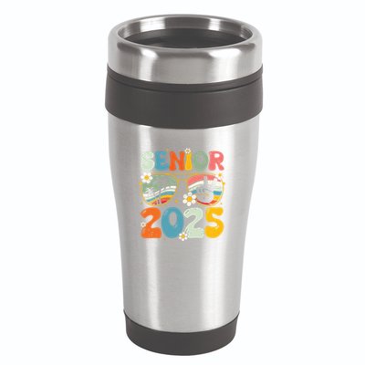 Retro Senior 2025 Back To School Class Of 2025 Graduation 16oz Travel Tumbler