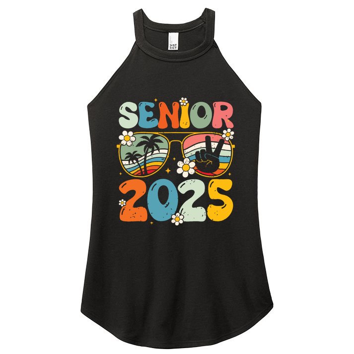 Retro Senior 2025 Back To School Class Of 2025 Graduation Women's Perfect Tri Rocker Tank