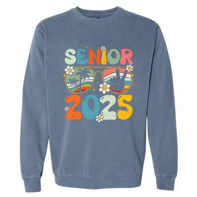 Retro Senior 2025 Back To School Class Of 2025 Graduation Garment-Dyed Sweatshirt