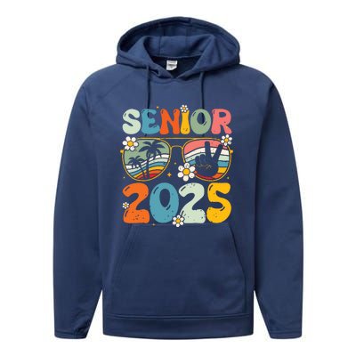 Retro Senior 2025 Back To School Class Of 2025 Graduation Performance Fleece Hoodie