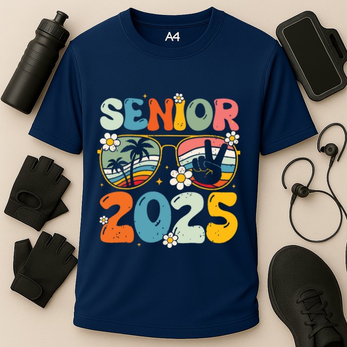 Retro Senior 2025 Back To School Class Of 2025 Graduation Cooling Performance Crew T-Shirt