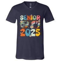 Retro Senior 2025 Back To School Class Of 2025 Graduation V-Neck T-Shirt