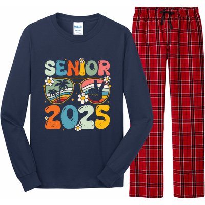 Retro Senior 2025 Back To School Class Of 2025 Graduation Long Sleeve Pajama Set