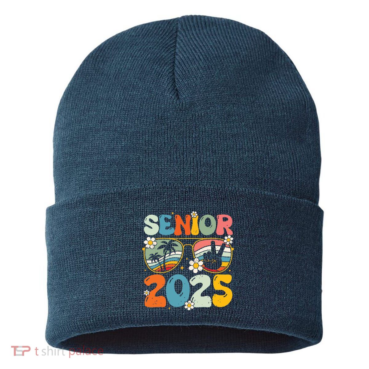 Retro Senior 2025 Back To School Class Of 2025 Graduation Sustainable Knit Beanie