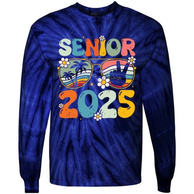 Retro Senior 2025 Back To School Class Of 2025 Graduation Tie-Dye Long Sleeve Shirt