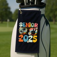 Retro Senior 2025 Back To School Class Of 2025 Graduation Golf Towel