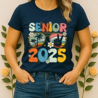 Retro Senior 2025 Back To School Class Of 2025 Graduation Womens T-Shirt