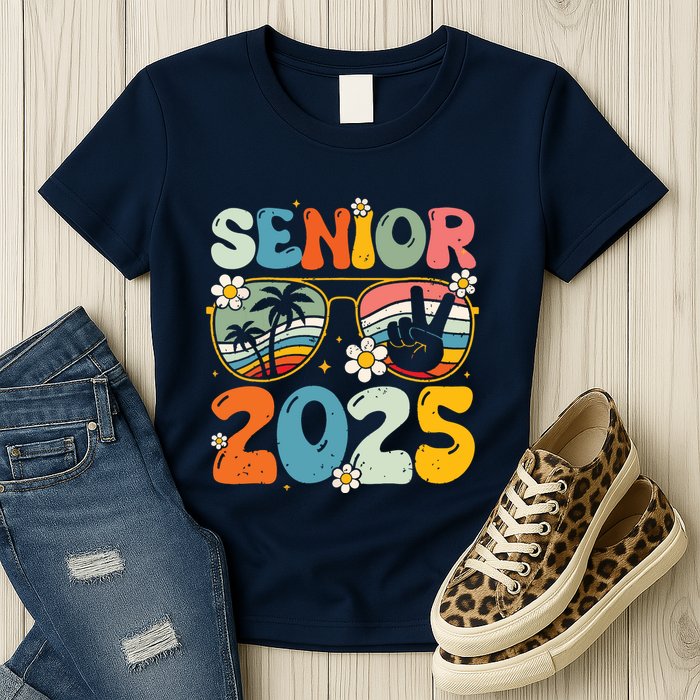 Retro Senior 2025 Back To School Class Of 2025 Graduation Womens T-Shirt